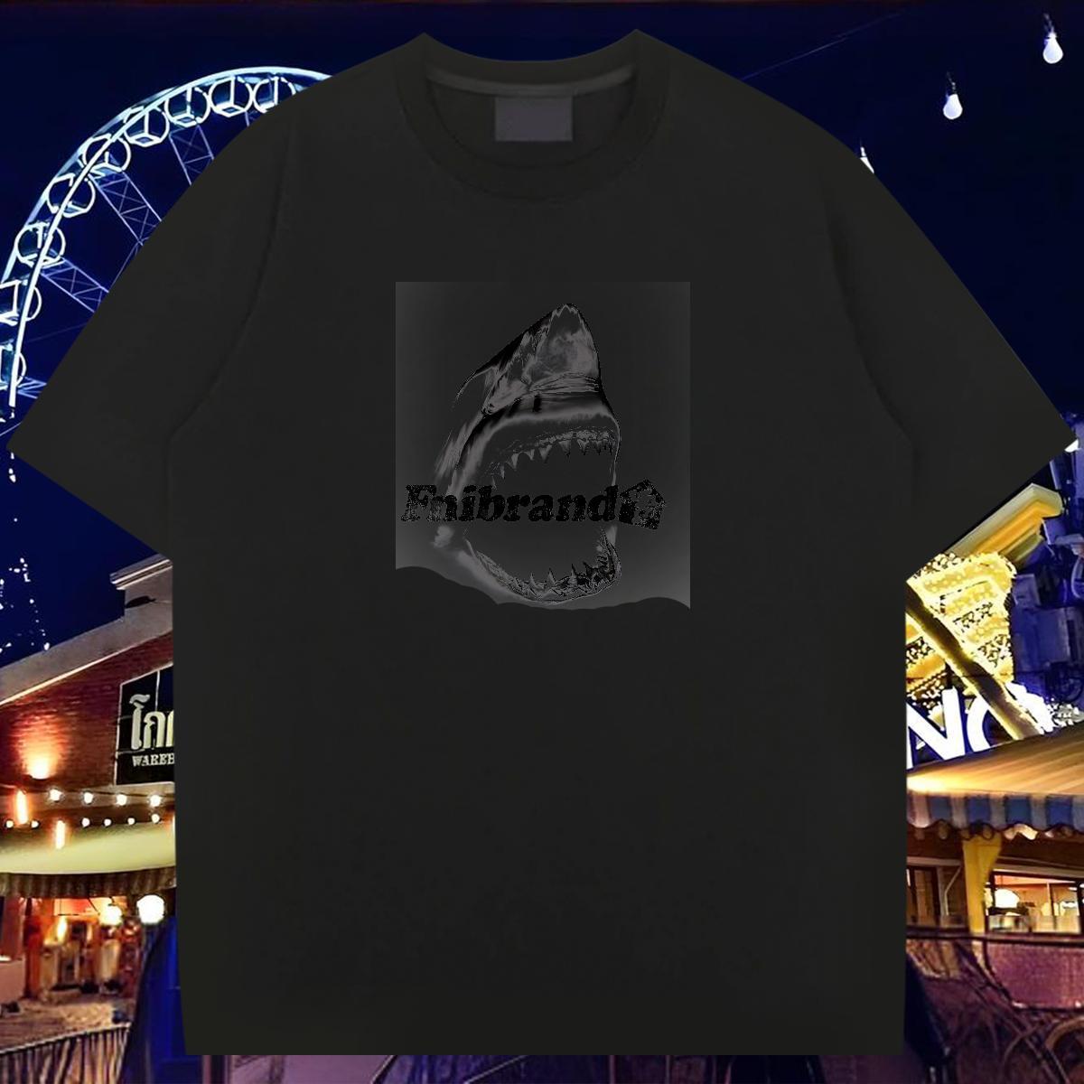 New Arrival Mens T Shirts 230g 100% Cotton Shark Outdoor Polos Pure Cotton Designer Men Tshirts Custom Print Oversized
