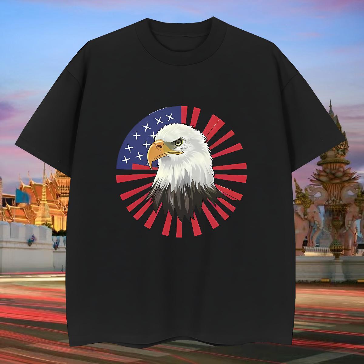 Men T Shirts 230g Pure Cotton eagle Home Outdoor Breathable Short Sleeve Anime Couples T Shirts New Arrival High Quality Tops