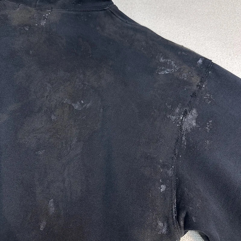 Wearing a faded loose zippered hoodie 240806