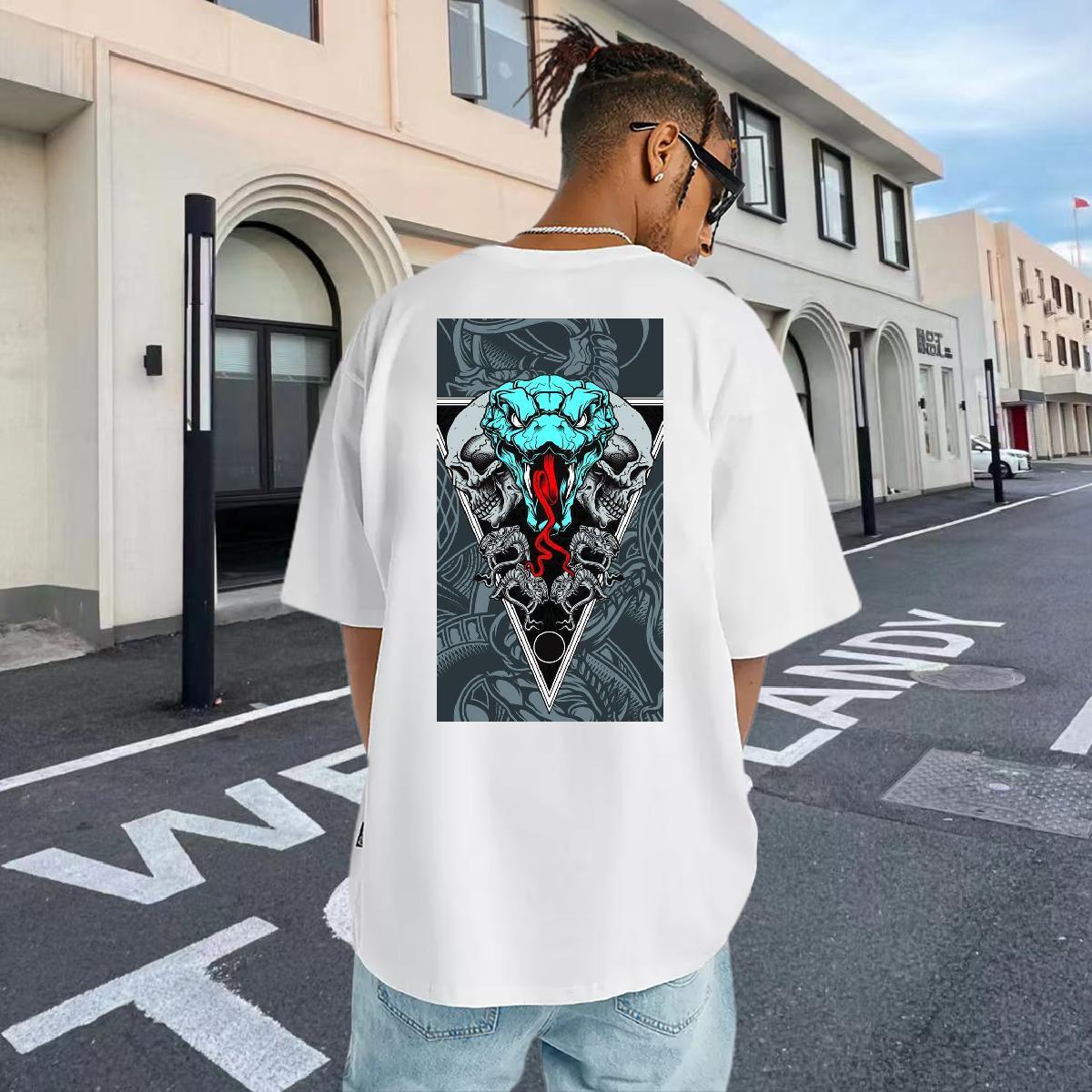 Fashion New T shirt 230g Cotton snake Spring Summer Polos Breathable Soft Designer Men Tees Custom Print Oversized