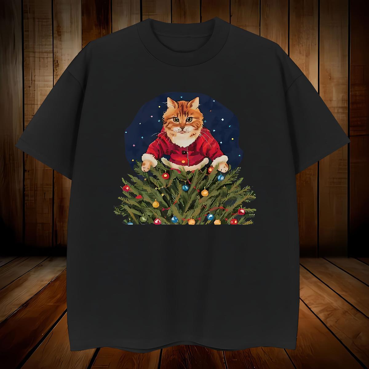 Mens T Shirts 100% Cotton 230g cat Sports Casual Crew Neck Breathable Customized Print Men Clothes T-Shirt Classic Casual Brand Top Tees