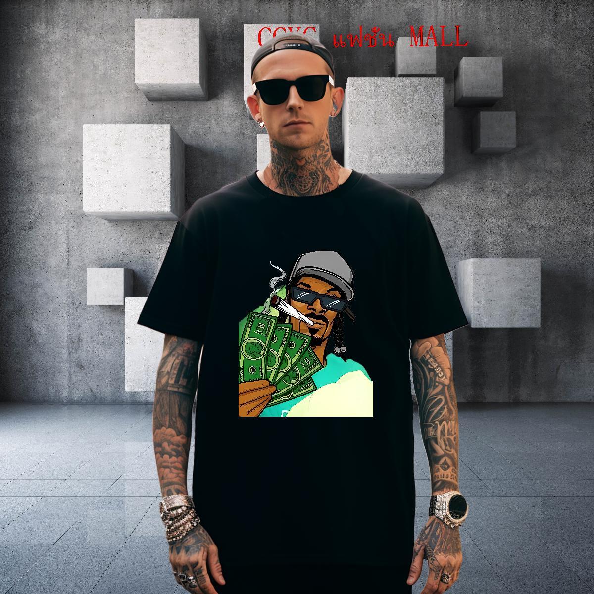 Cool Men Clothes T-Shirt 230g 100% Cotton Daily Outfit money Custom Printed Pure Cotton Free Shipping Man T Shirts Polos