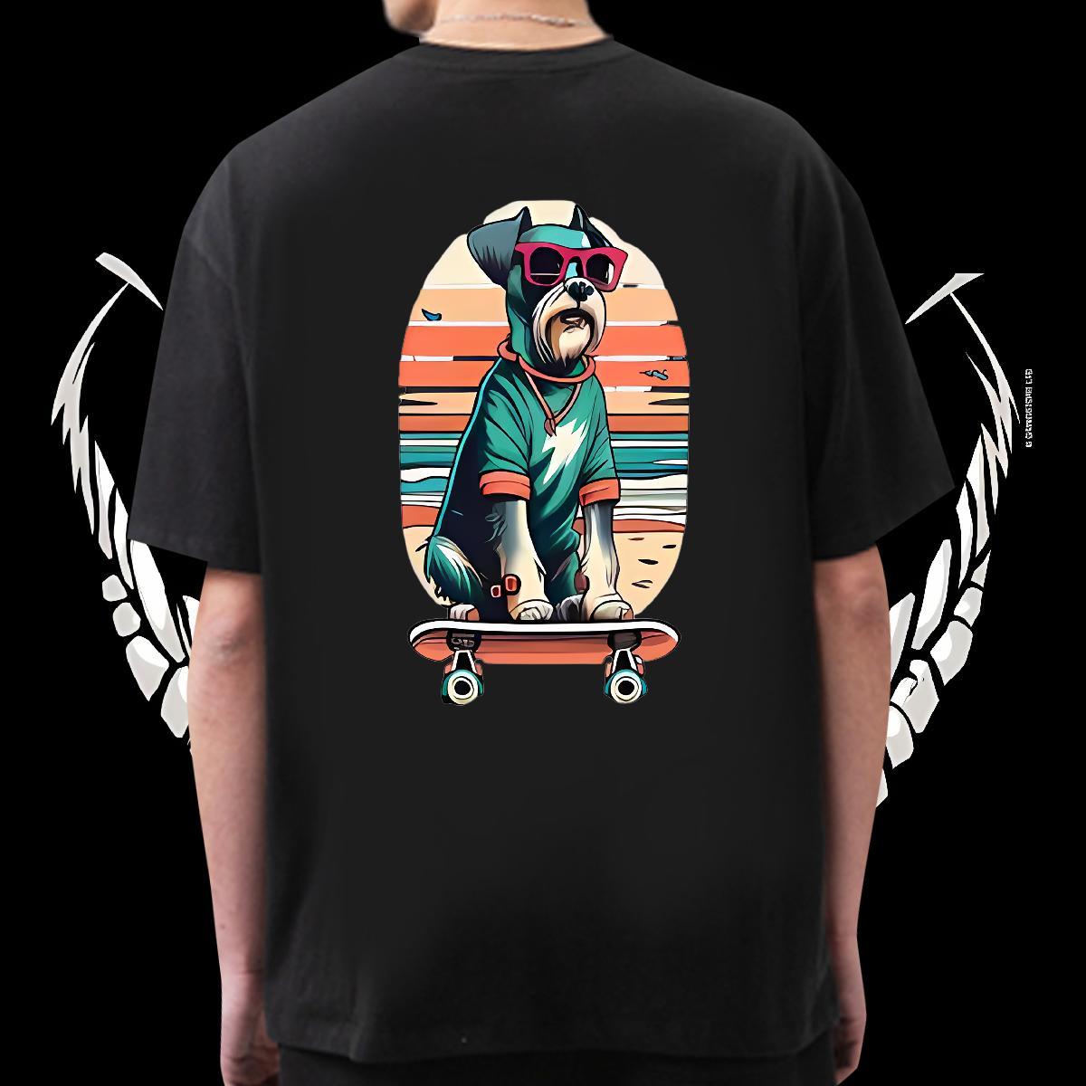2024 New T shirt 230g Cotton dog Anime Printing Street Polos O Neck Short Sleeves Designer Men Clothes T-Shirt Custom Printed