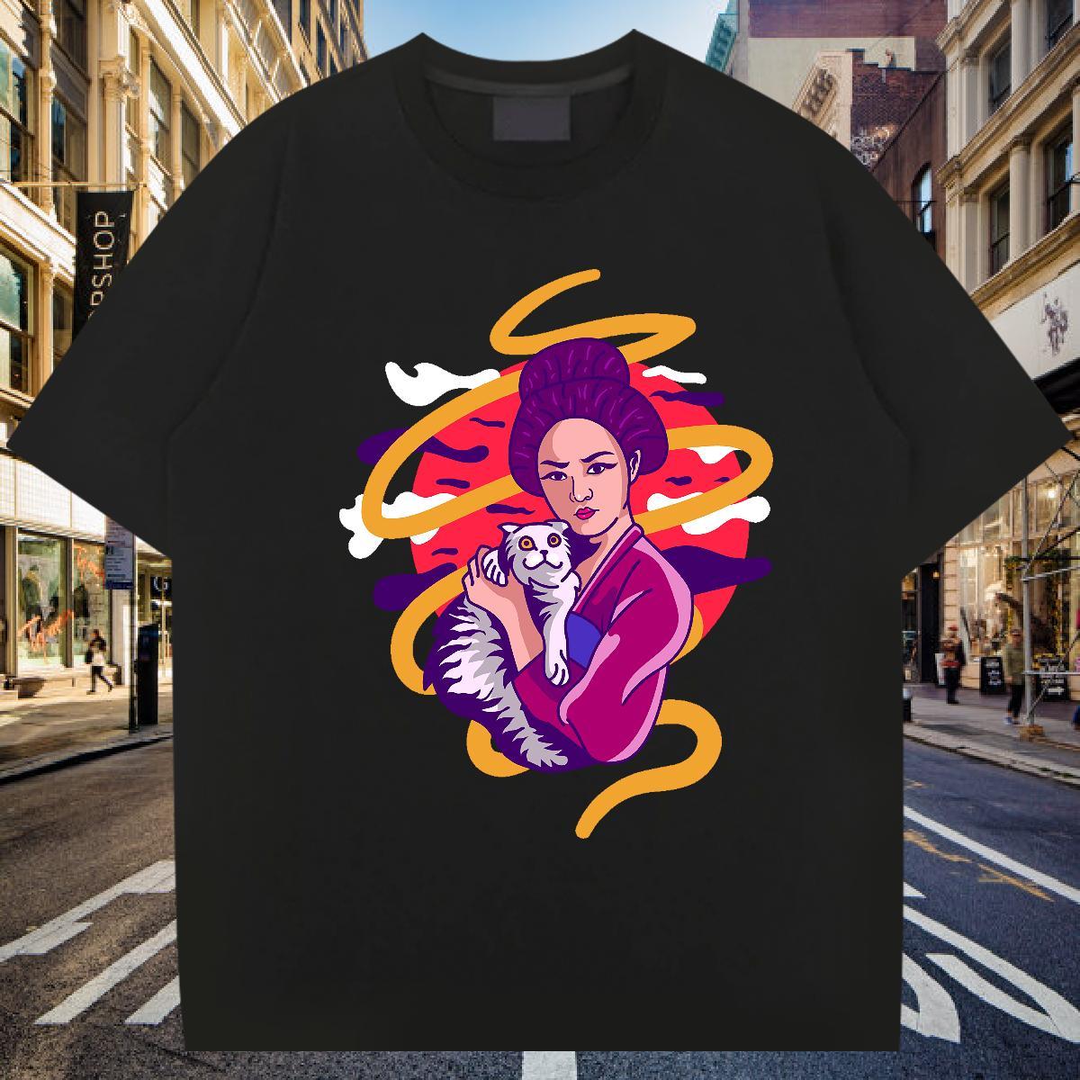 T-Shirts 230g Pure Cotton women Casual O Neck Short Sleeves DIY Logo Oversized Men Clothes T-Shirt 2024 Summer Cool Design Tshirts