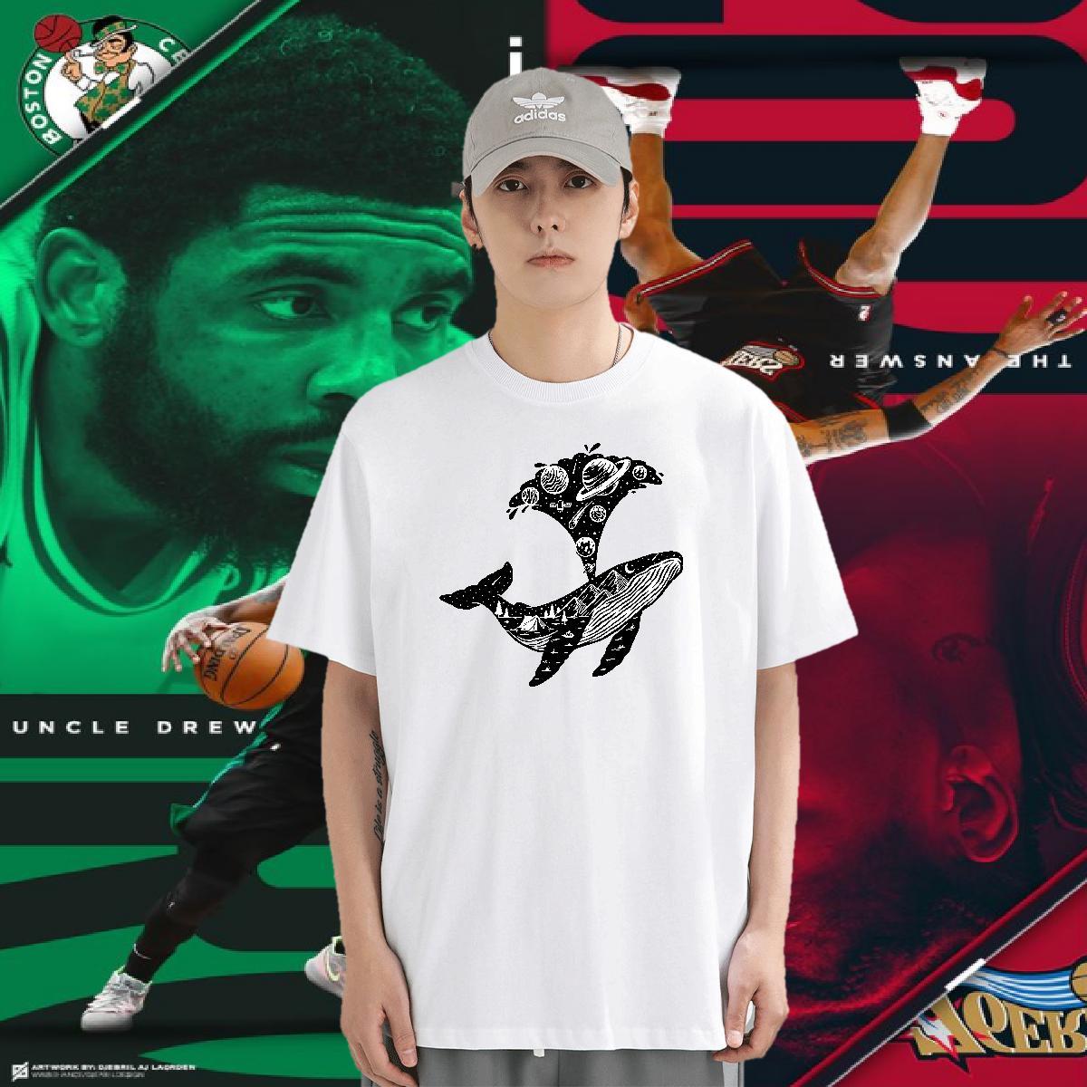 T-Shirts 230g 100% Cotton Daily Outfit Round Neck Short Sleeve Floral Print Tshirts 2024 Loose Clothes