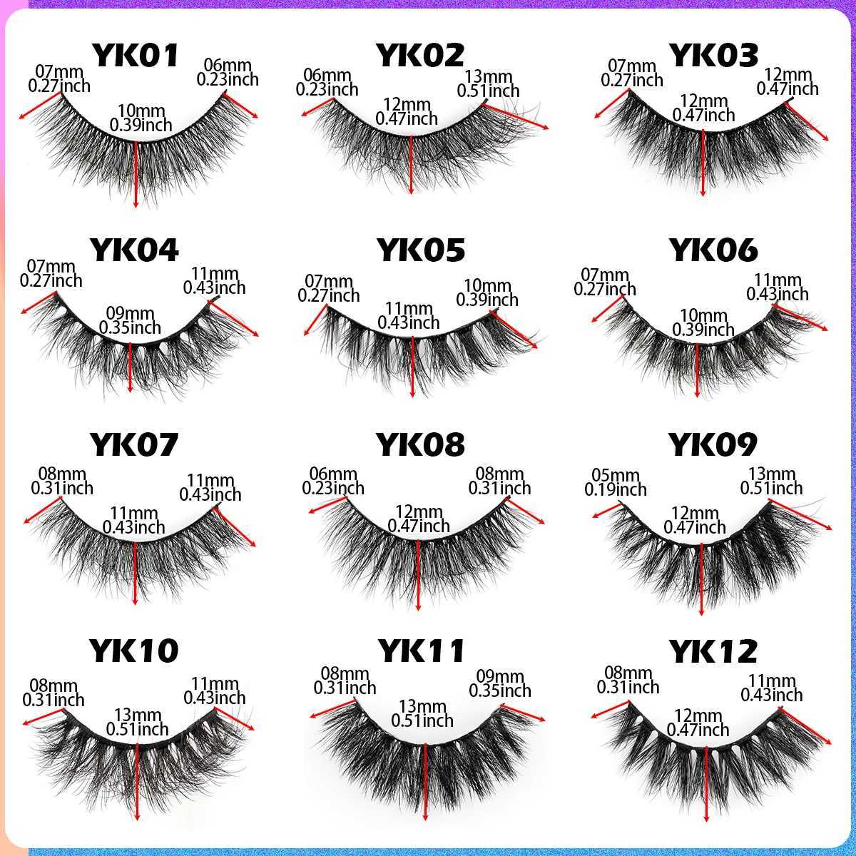YSDO Russian striped eyelashes 3/10 natural 3D mink eyelashes dramatic cross false eyelashes makeup half eyelash extension tool W240803