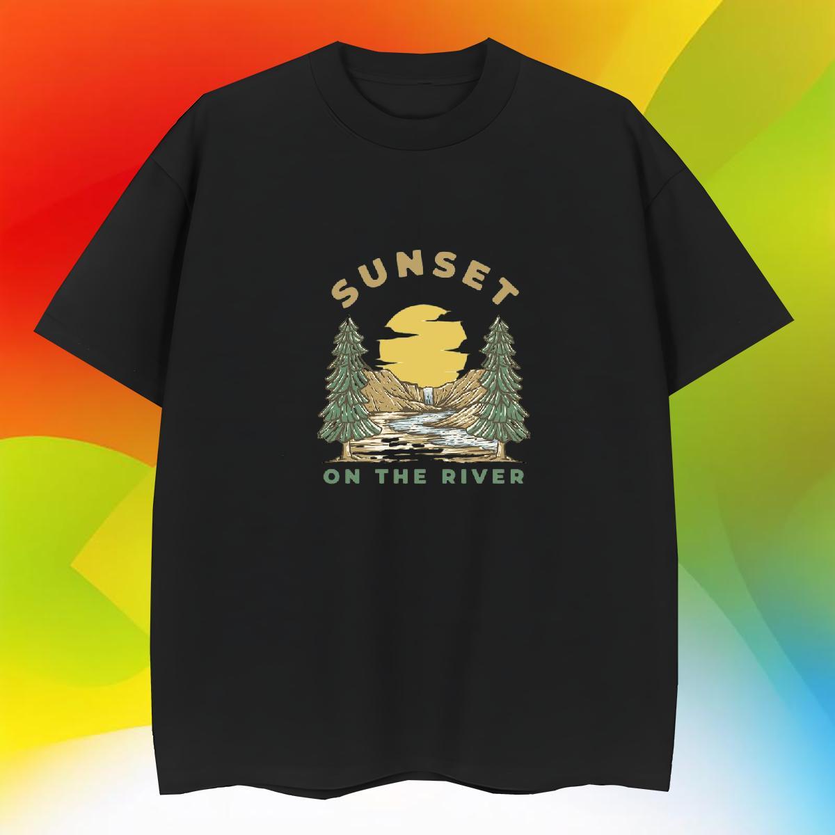 Free Shipping Tshirts 230g Cotton Street Wear mountains Custom Printed Breathable Crew Neck New T Shirt For Man Top Tees