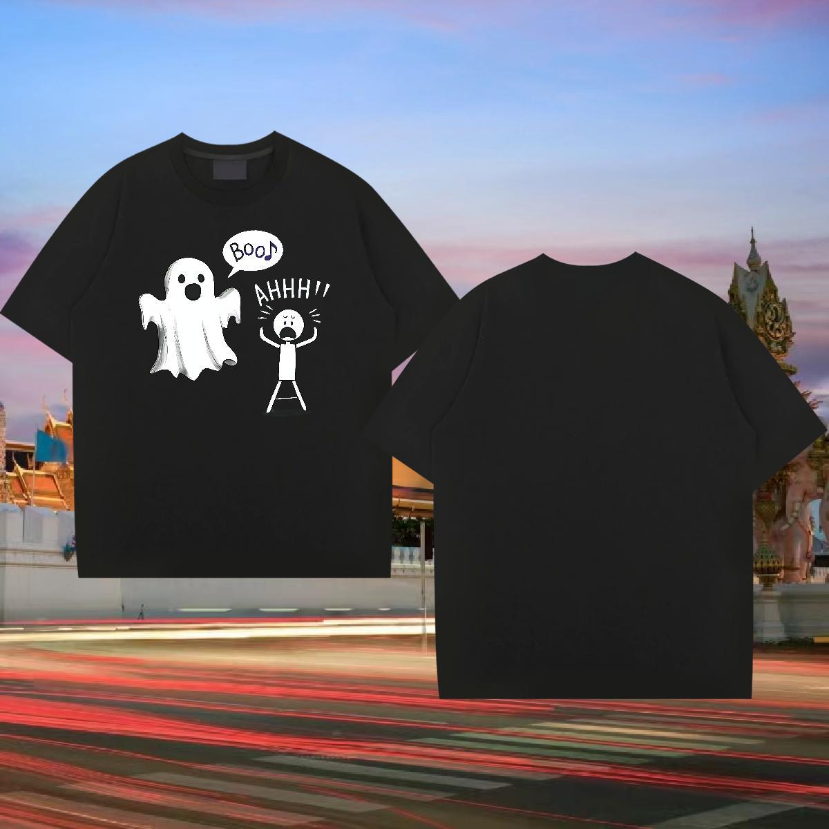 T Shirts Men 230g Cotton halloween Anime Printing Street O Neck Short Sleeves Skull Men Tshirts Free Shipping Designer Tops Tees