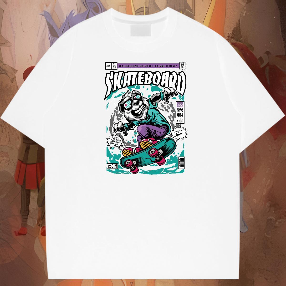 Cool Couples T Shirts 230g Pure Cotton Casual Beach bear Custom Cartoon Crew Neck Designer Mens T Shirts Tops Shirt