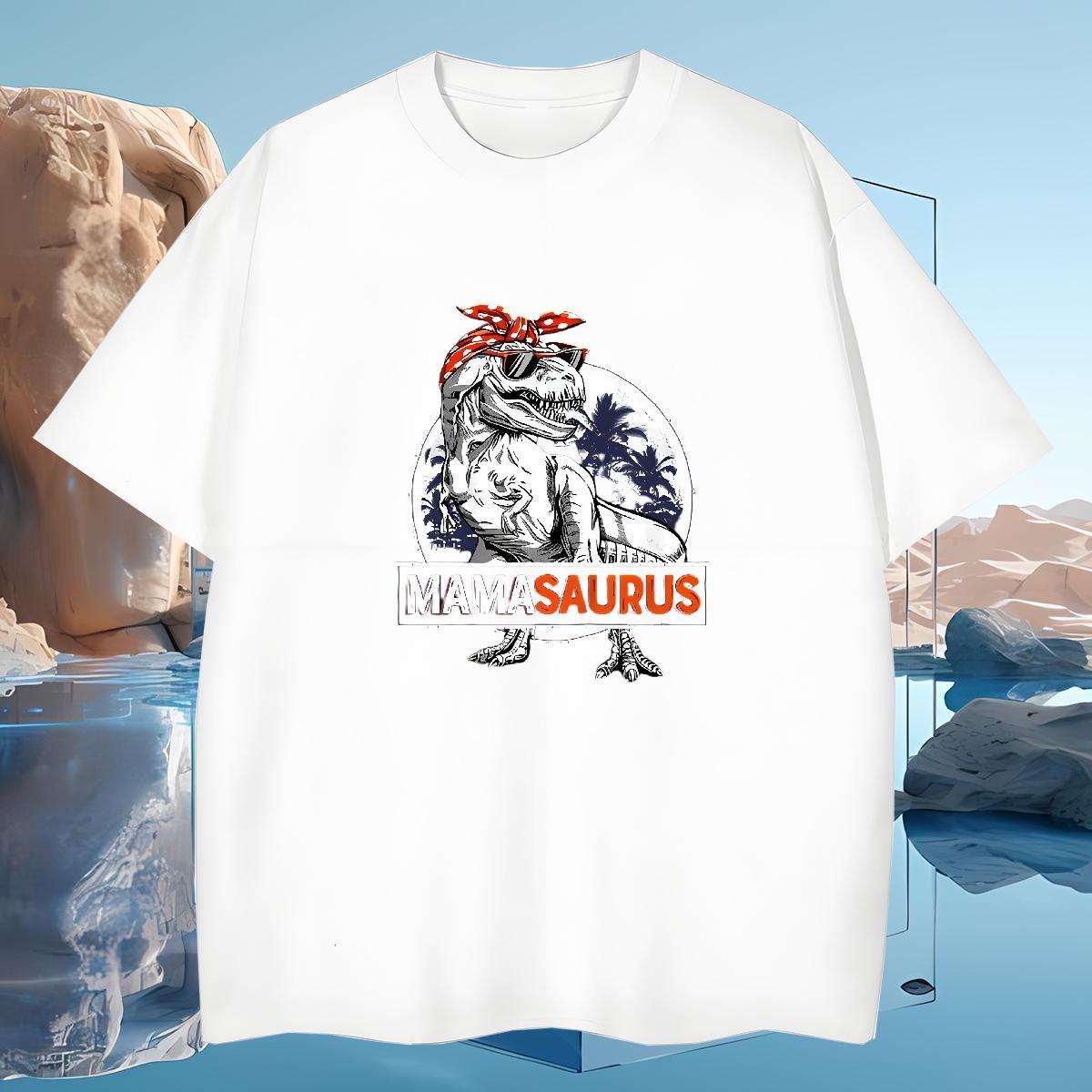 T Shirt For Man 230g Cotton dinosaur Casual Daily Wear Short Sleeve O-Neck Custom Anime Men Clothes T-Shirt 2024 Designer Wholesale Tops