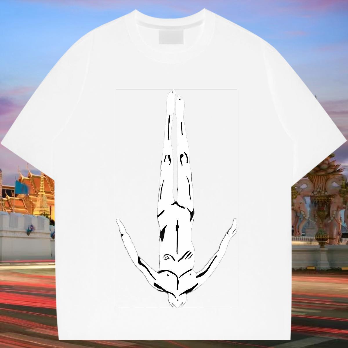 T Shirt For Man 230g Cotton person Summer Casual Breathable DIY Printed Men Tops Tees New Loose Tees Shirts