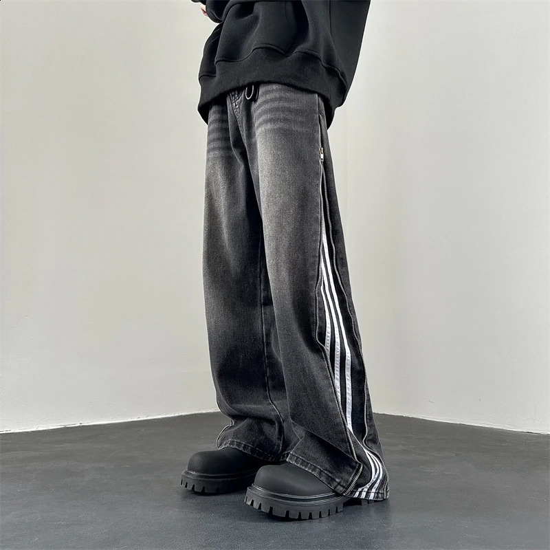 Wide leg jeans loose Trouser American retro rock Korean pop clothing commodity pants mens bag 240806