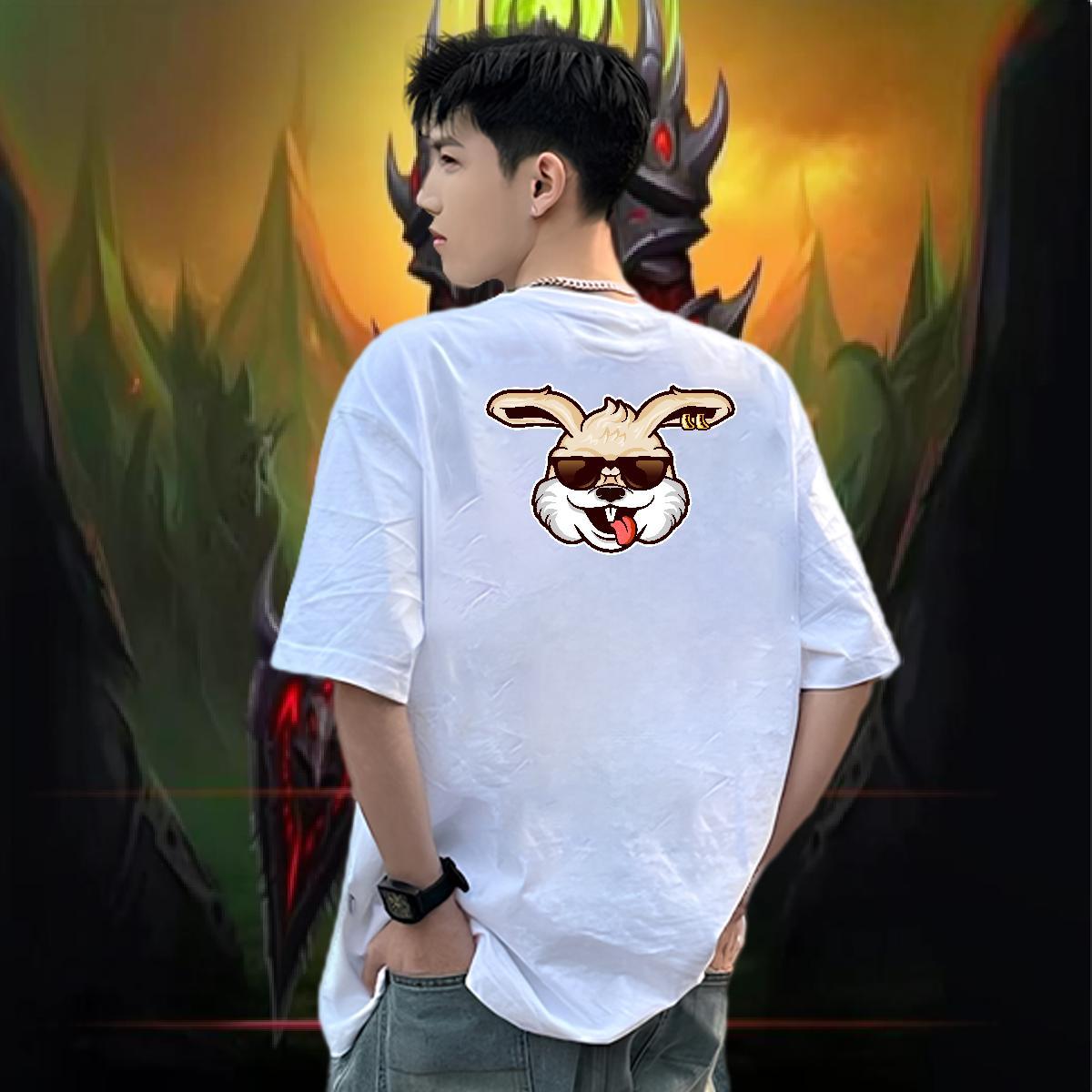 Fashion Design T-Shirts 230g 100% Cotton rabbit Casual Beach Top Tees Breathable Crew Neck Cool Design Tshirts DIY Printed