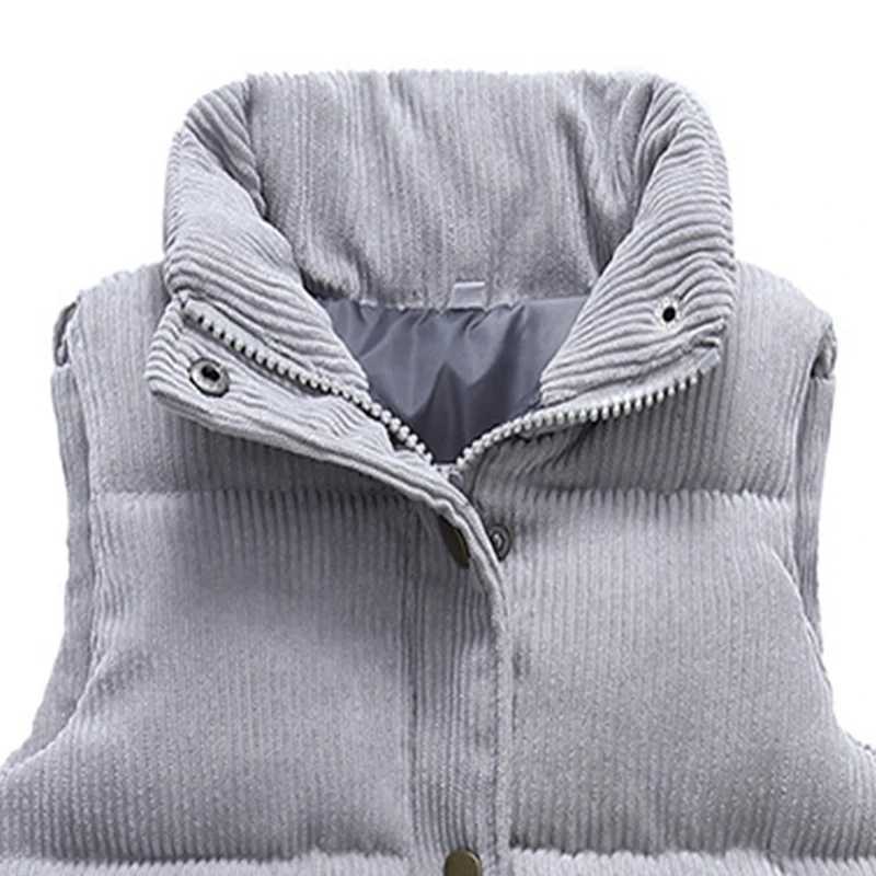 Corduroy vest for children boys and girls cotton jacket gray jacket childrens jacket autumn thick warm jacket casual clothingW240724