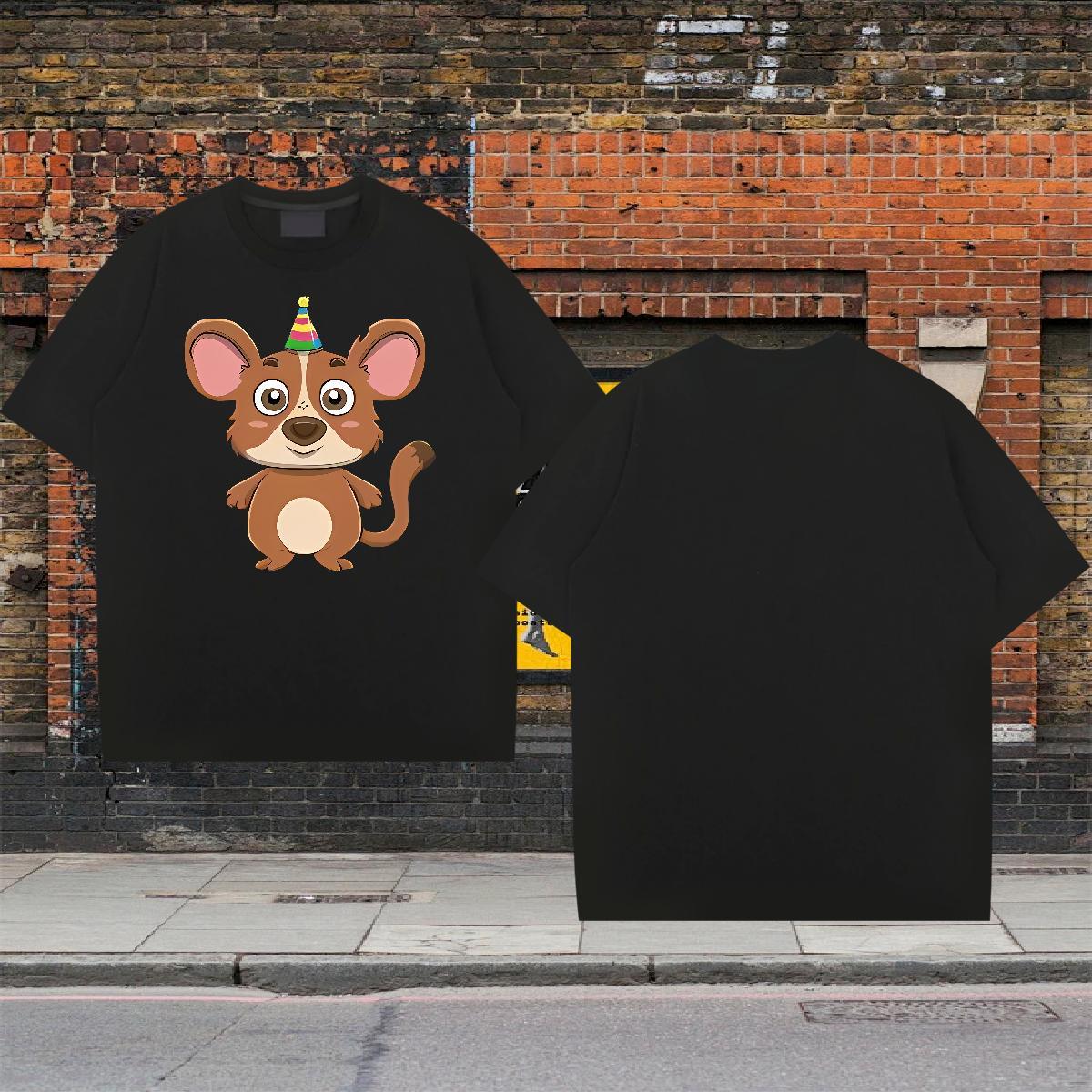 2024 New Men T Shirts 230g Cotton mouse Street Casual Clothings Short Sleeve O-Neck TOP Quality Couples T Shirts DIY Printed
