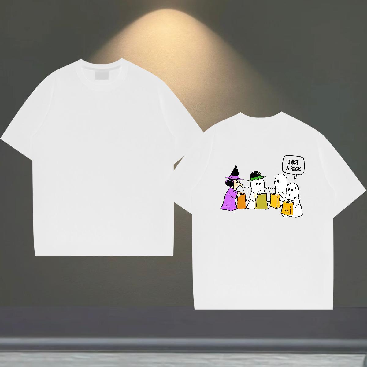 Free Shipping Man T Shirts 230g 100% Cotton halloween High Street Hip Hop Tops O-Neck Short Sleeve High Quality Couples T Shirts Plus Size Cartoon