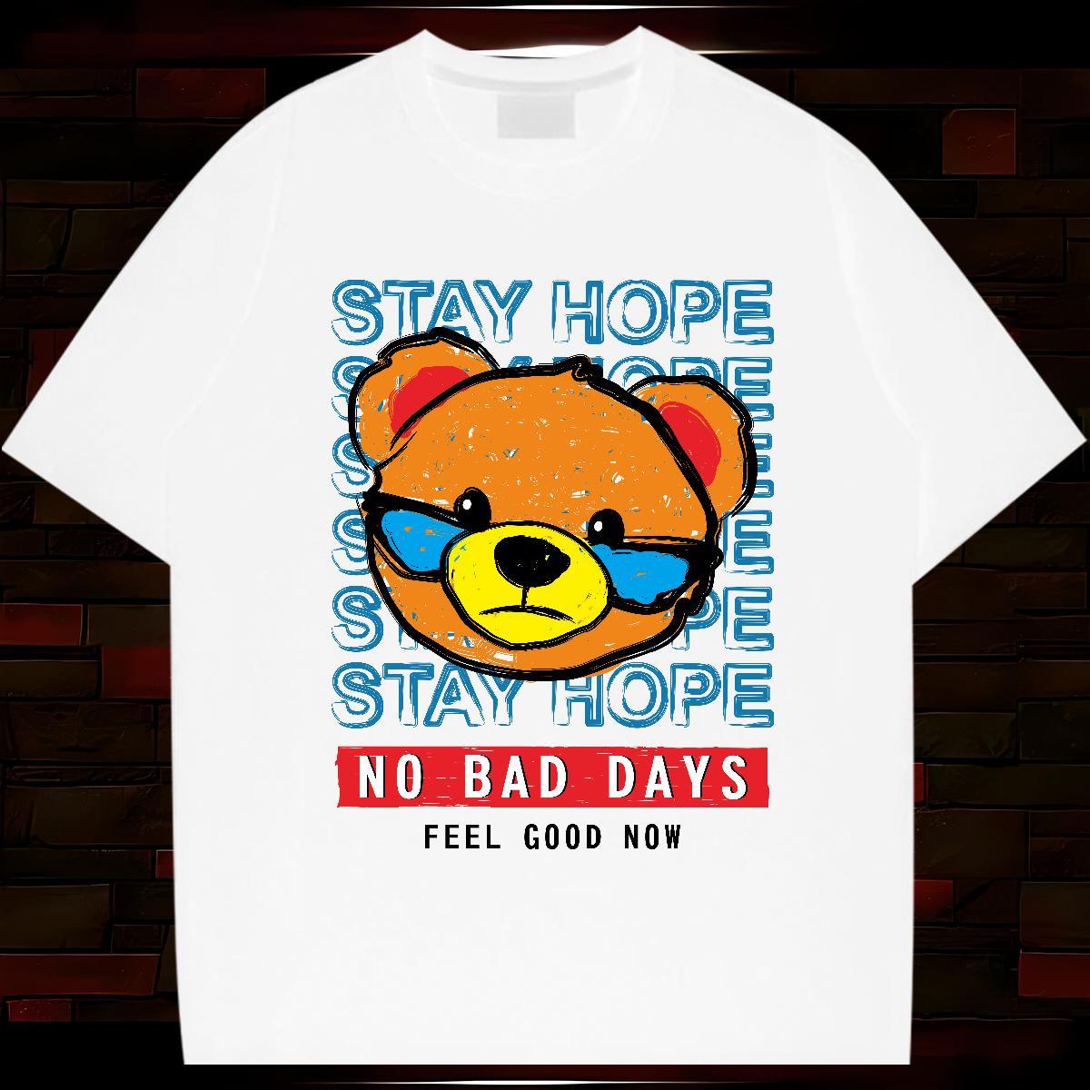 Men T Shirts 230g Cotton bear Sports Casual Breathable Anime Men Tops Tees Factory Direct Soft Tee Shirt