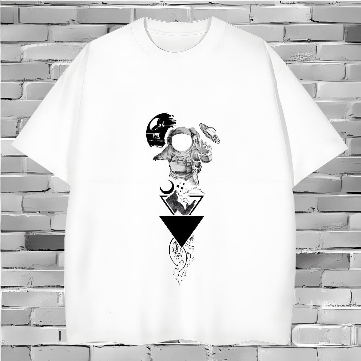 T Shirts Men 230g Cotton universe Street Wear Breathable Short Sleeve Customized Print Men Tees Stylist Cool Top Tees