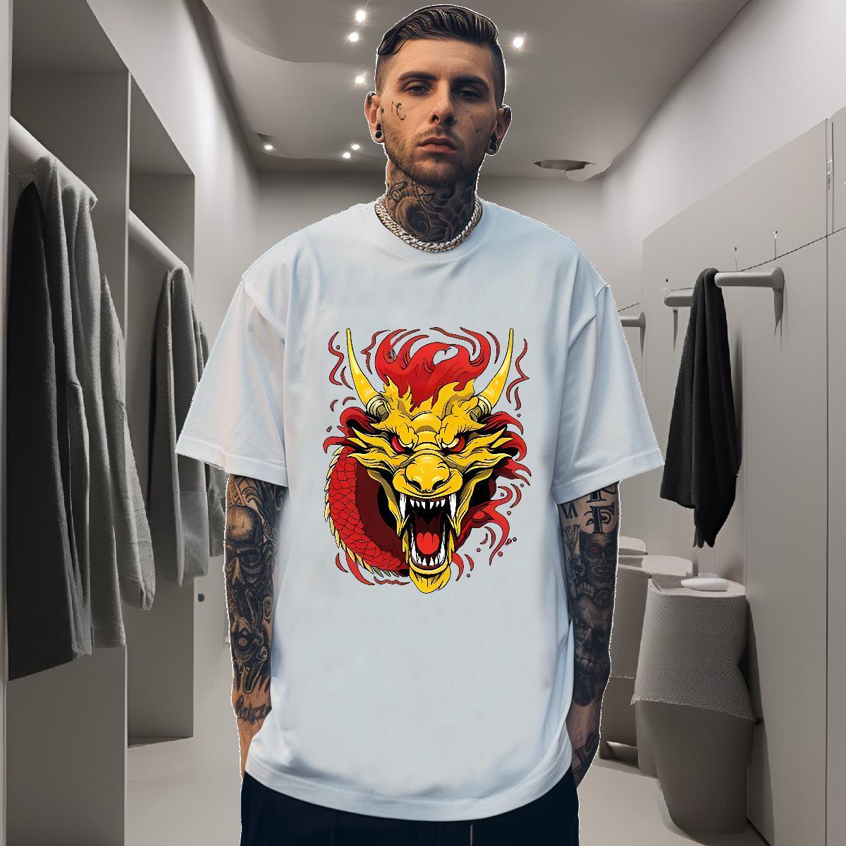 T Shirts Men 230g Cotton Street Casual Breathable Crew Neck Anime Tshirts 2024 Designer Unisex Clothes