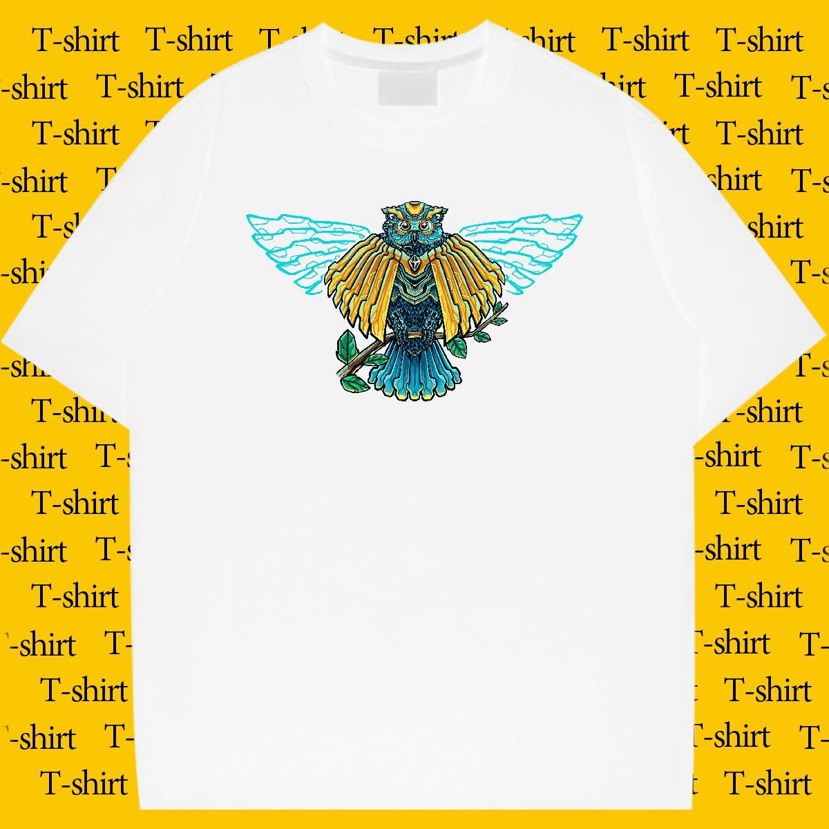 Mens T Shirts 230g Cotton eagle Home Outdoor Short Sleeve O-Neck Black White Mens Tshirts Free Shipping Soft Wear