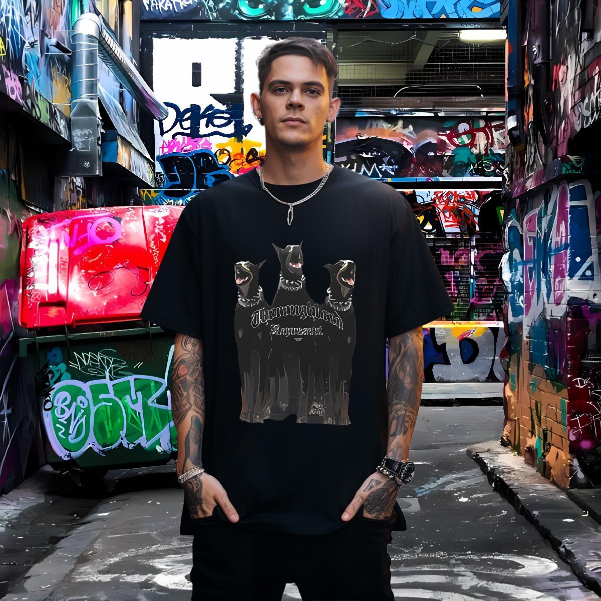 Fashion Designer T Shirts Men 230g Pure Cotton dog Street Wear Tshirts Breathable High Quality Tshirt for Man Woman Custom Big Size