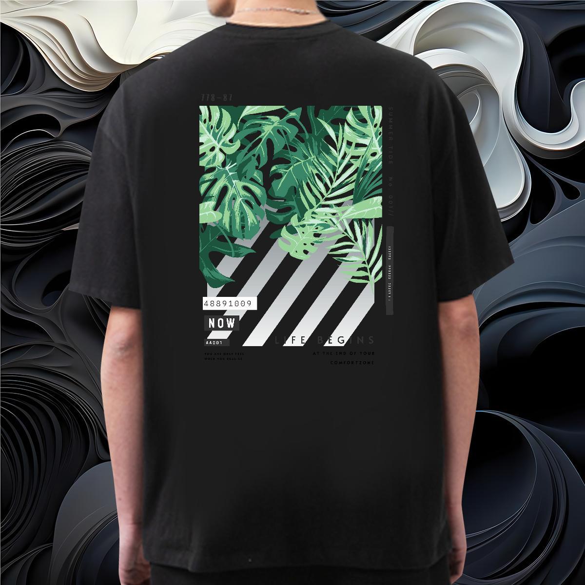 Designer T-Shirts for Men 230g Pure Cotton tree Street Casual Clothings O-Neck Short Sleeve Brand Men Clothes T-Shirt DIY Printed