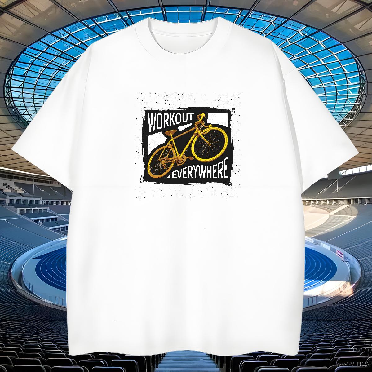 Wholesale Tshirts 230g Cotton Daily Outfit bicycle Custom Printing Pure Cotton Fashion Design T shirt Tops Shirt