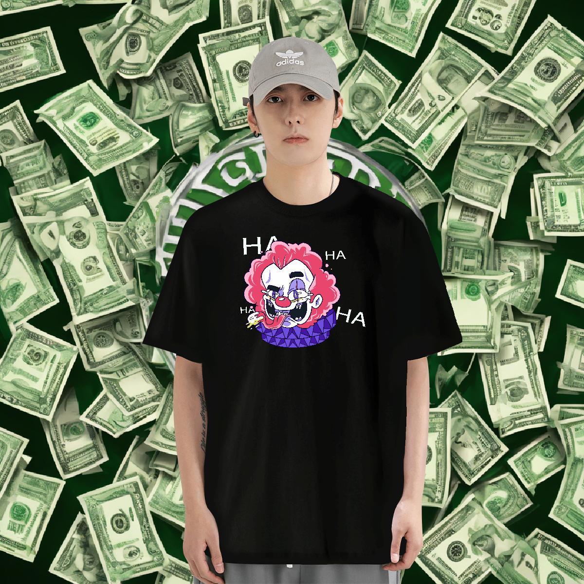 T shirt 230g Cotton painting Sport Crew Neck Floral Print Men Tops Tees New Brand Clothings