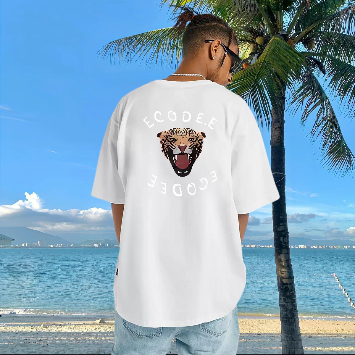 2024 T Shirts Men 230g 100% Cotton Anime Printing Street Clothes Breathable Cool Design Tshirts DIY Printed