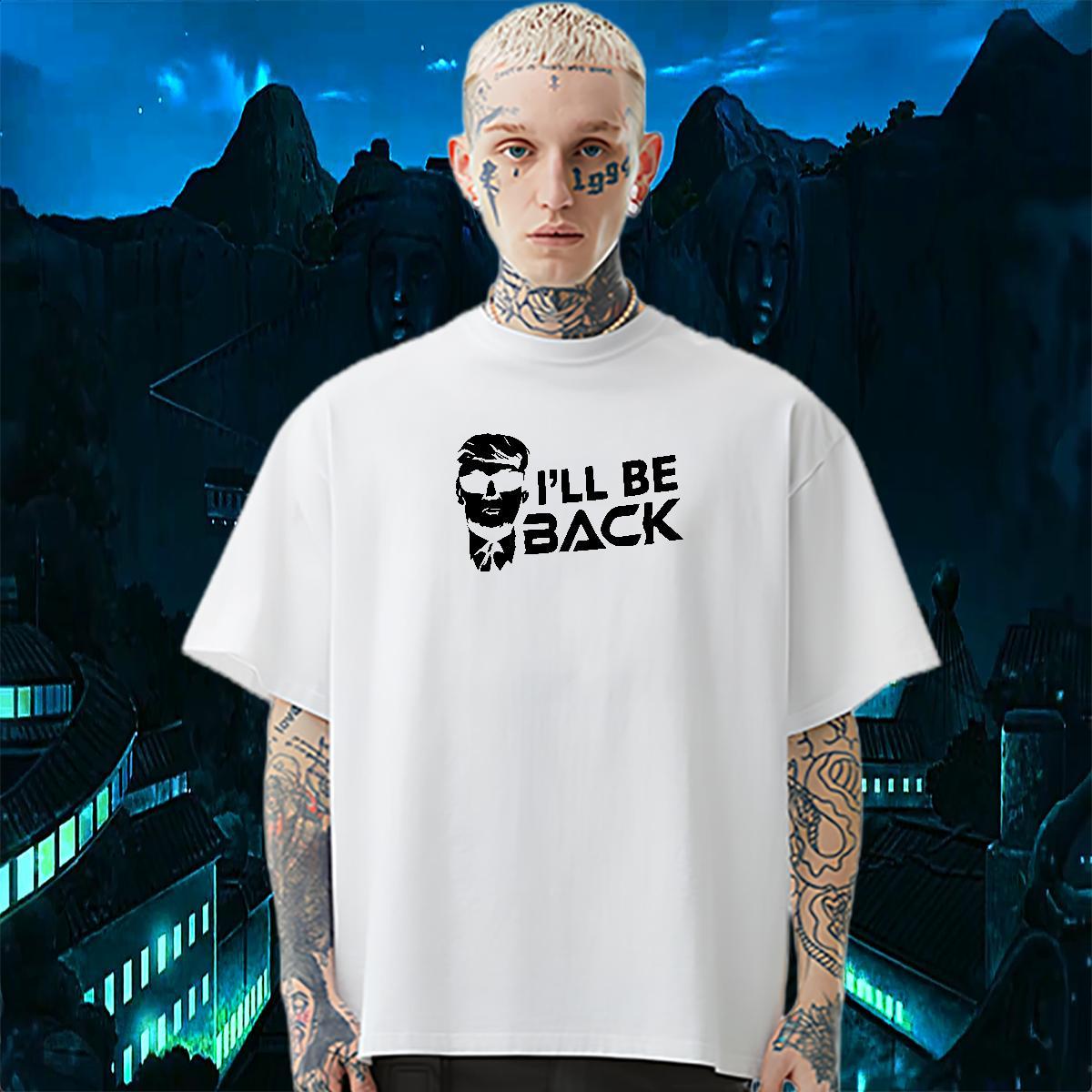 Fashion New T shirt letter Tee Shirt 230g Cotton Hip Hop Street Cool Cartoon Printing L-4XL O Neck Short Sleeves Tshirt for Man Woman