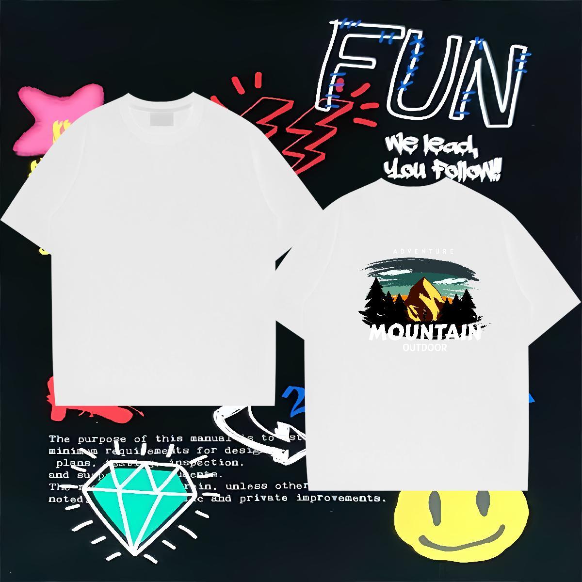 Designer Fashion T Shirt For Man 230g Cotton tree Sports Casual Tops Tees Crew Neck Breathable Unisex Men Tops Tees Oversized 3XL 4XL