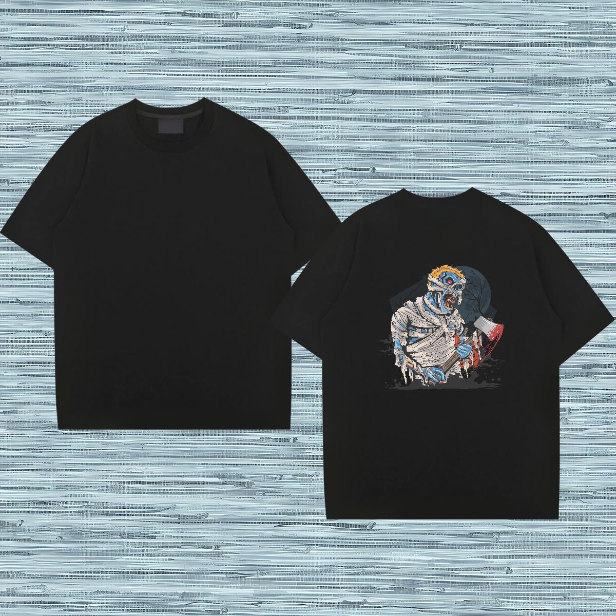 Designer T-Shirts 230g Cotton Halloween Home Outdoor Tops Tees Breathable Crew Neck Soft Mens Tshirts Oversized 4XL