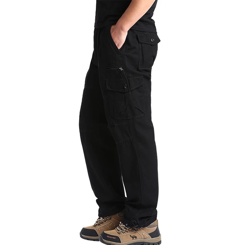 Mens Overalls Loose Straight MultiPocket Casual Pants Outdoor Training Sports Camouflage Tactical Cotton Comfort 240806