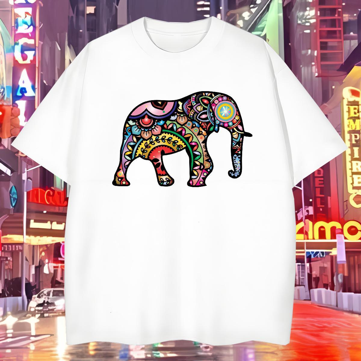 Mens T Shirts 100% Cotton 230g Elephant Sport Breathable Crew Neck Skull Men Tshirts Classic TOP Quality Clothings