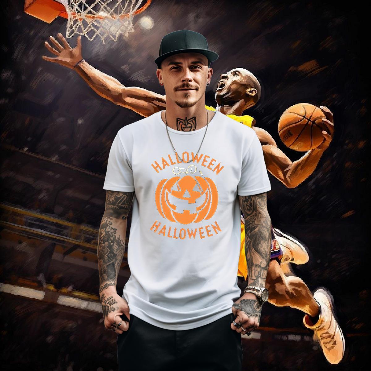 Fashion Designer T-Shirts 230g Cotton pumpkin Home Outdoor Clothings Round Neck Short Sleeve Brand Tshirt for Man Woman Cartoon Printing L-4XL