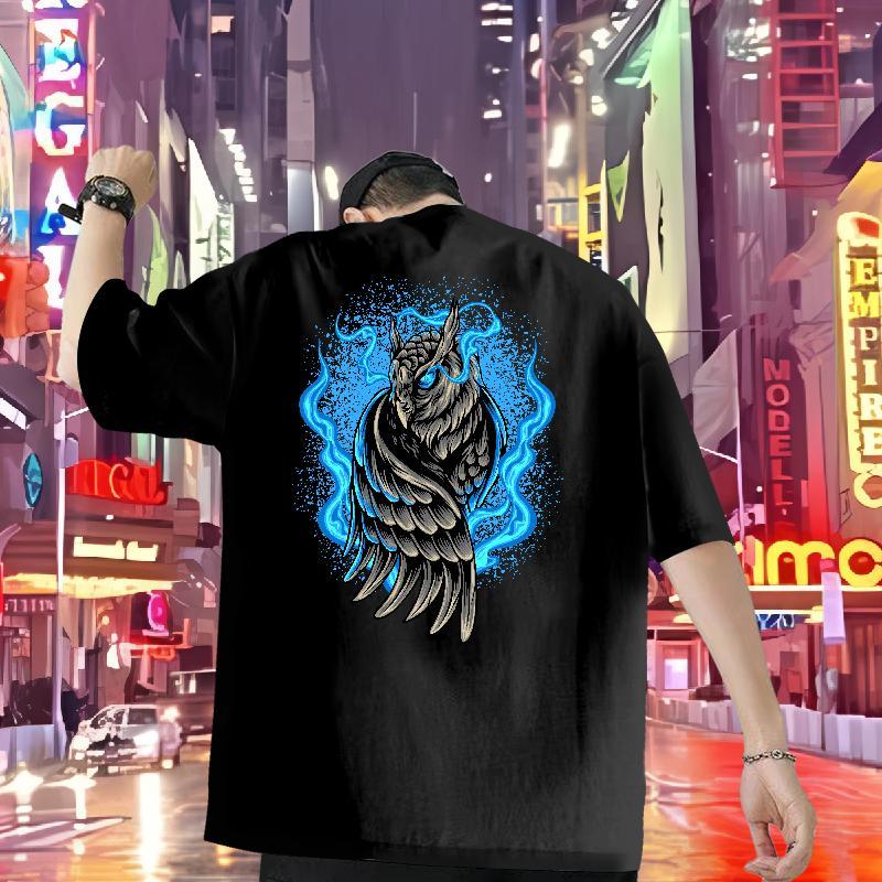Fashion Men T Shirts 230g 100% Cotton cool Home Outdoor Clothings O-Neck Short Sleeve Wholesale Men Tops Tees Cartoon Print