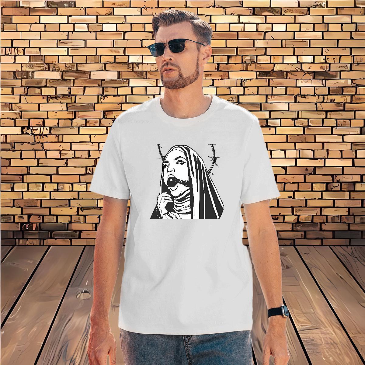 Mens T Shirts 230g Cotton nun Anime Printing Street Round Neck Short Sleeve DIY Printed Tshirt for Man Woman New Designer Brand Tops Tees