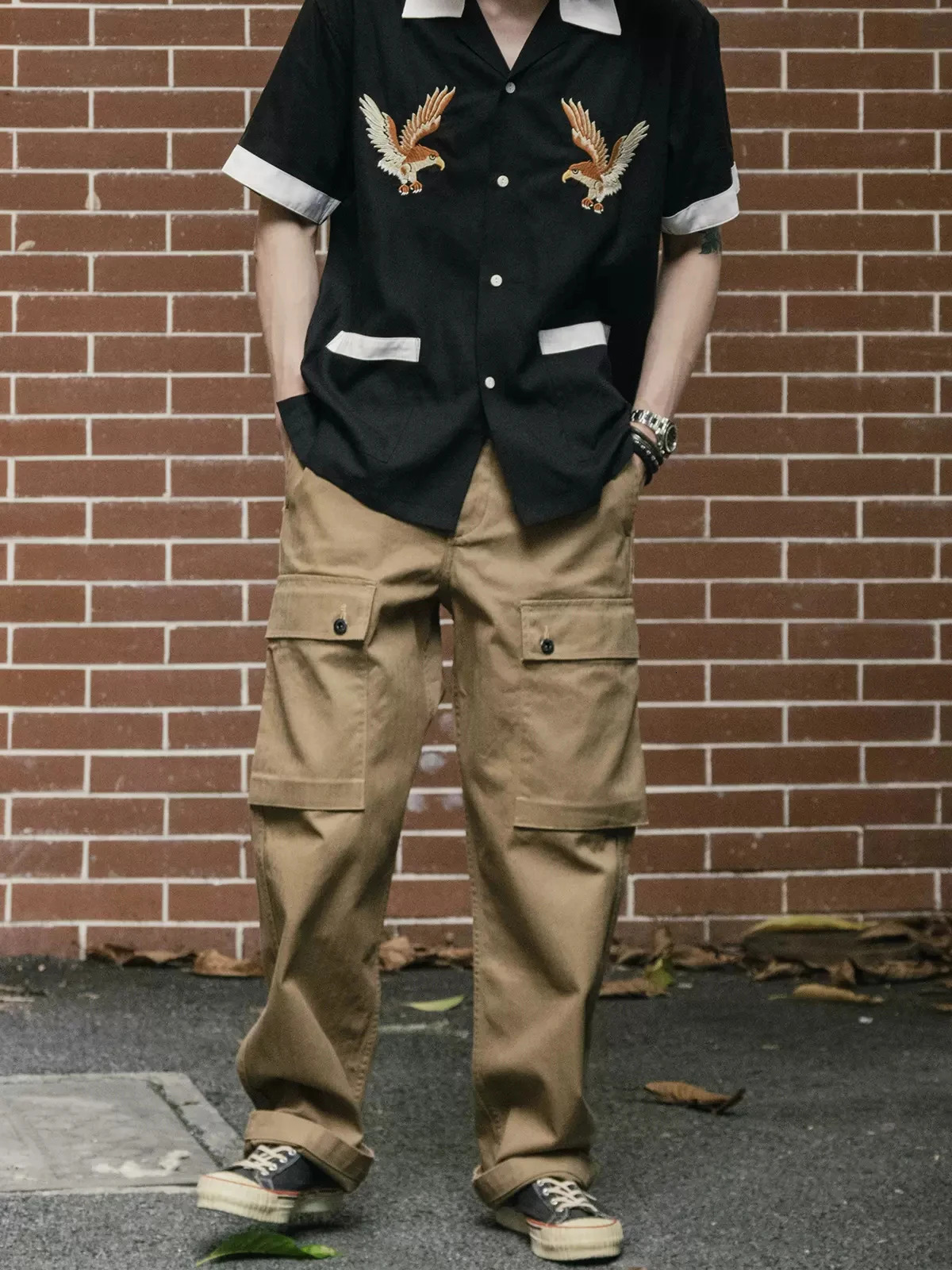Bronson Modified P44 Fatigue Pants 13oz HBT Mens Monkey Trousers Cargo Pockets 240806