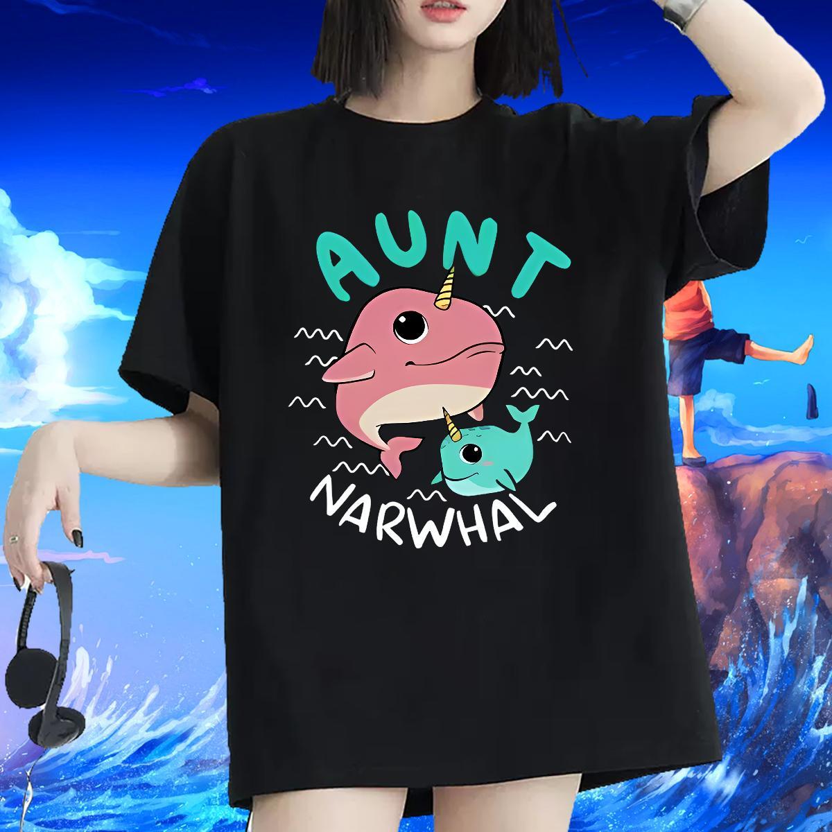 Nice Women T Shirts Breathable Short Sleeve Unisex Tshirts Cartoon Printing L-4XL dolphin Sport 230g Cotton 2024 DIY Tops Tees