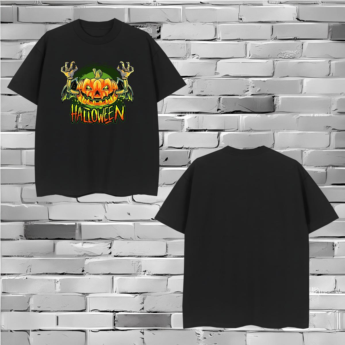 2024 DIY T shirt 100% Cotton 230g pumpkin Spring Summer Tshirts O Neck Short Sleeves Wholesale Men Tees Customized Print