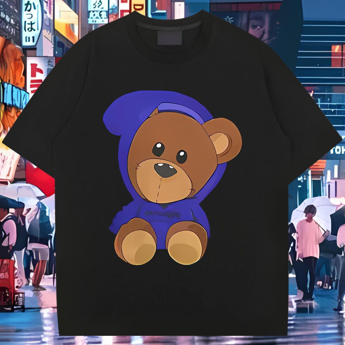 New Arrival T Shirt For Man 100% Cotton 230g bear Casual Daily Wear Clothings Crew Neck Breathable Unisex Couples T Shirts Asian Size