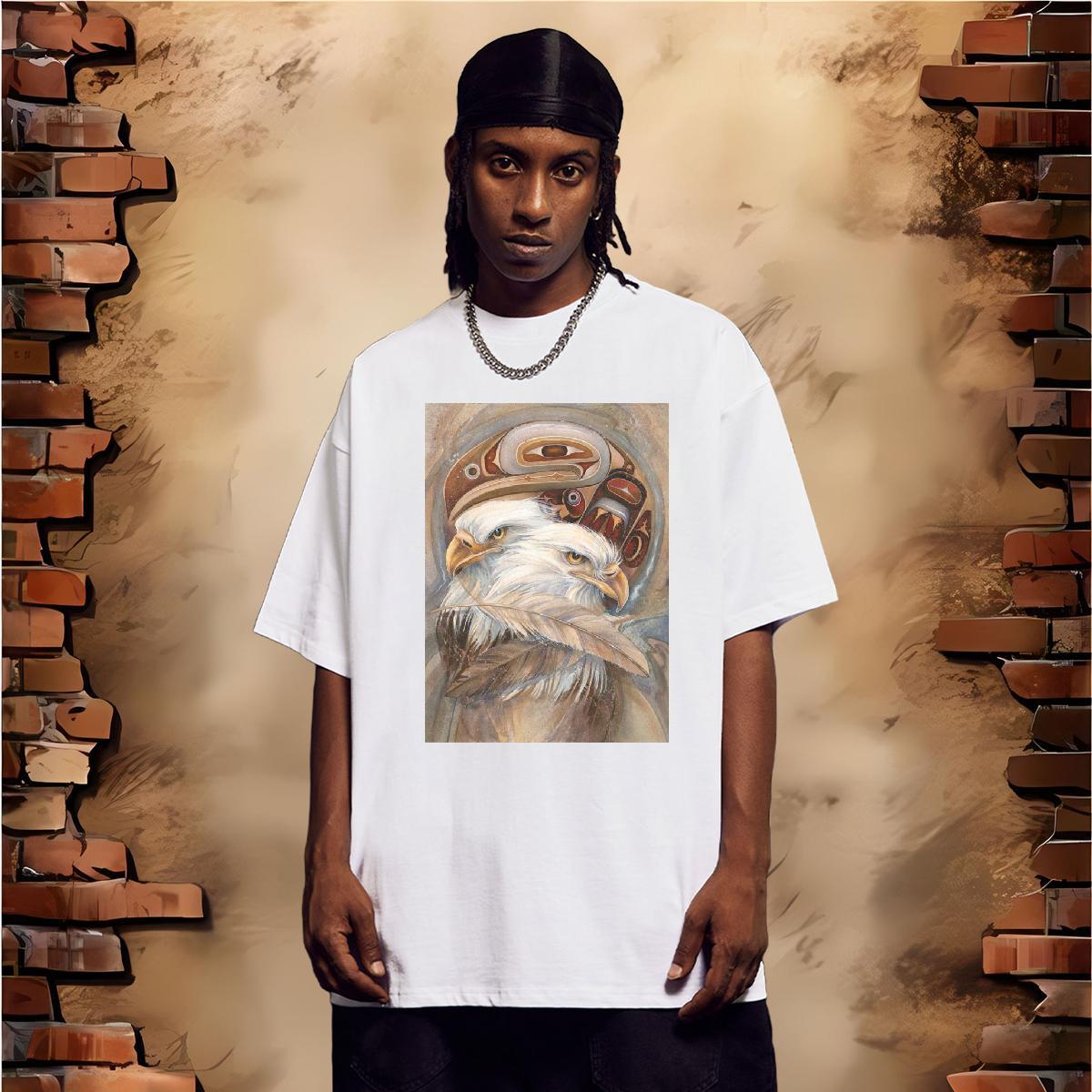 Custom Man T Shirts 230g Cotton eagle Casual Clothings O-Neck Short Sleeve Soft Men Tops Tees Customized Print