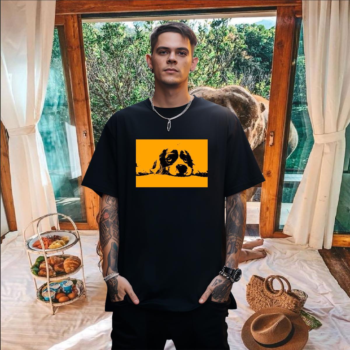 Classic Casual T shirt 230g 100% Cotton Dog Sport Tshirts Short Sleeve Soft Designer Men Tees Graphic