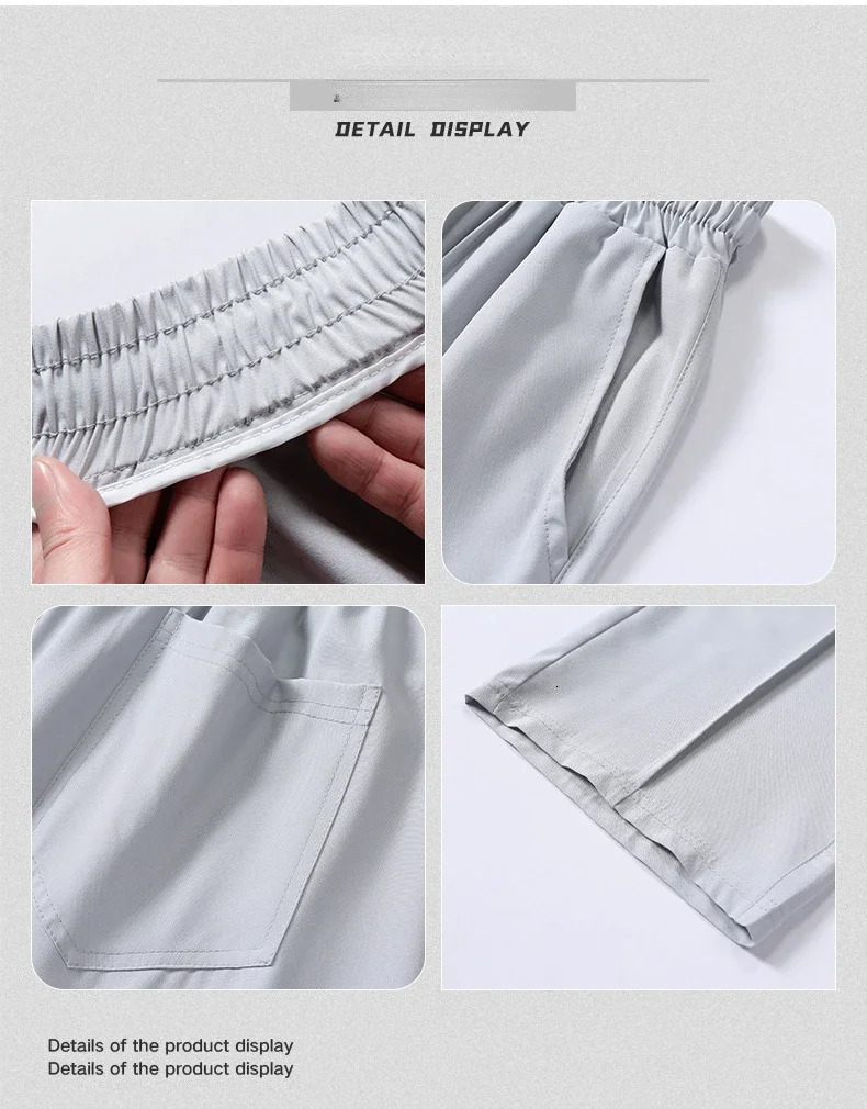 Mens Ice Silk Pants Summer Wide Leg Straight Suit High Street Versatile Thin Style Draped Loose Casual 240806
