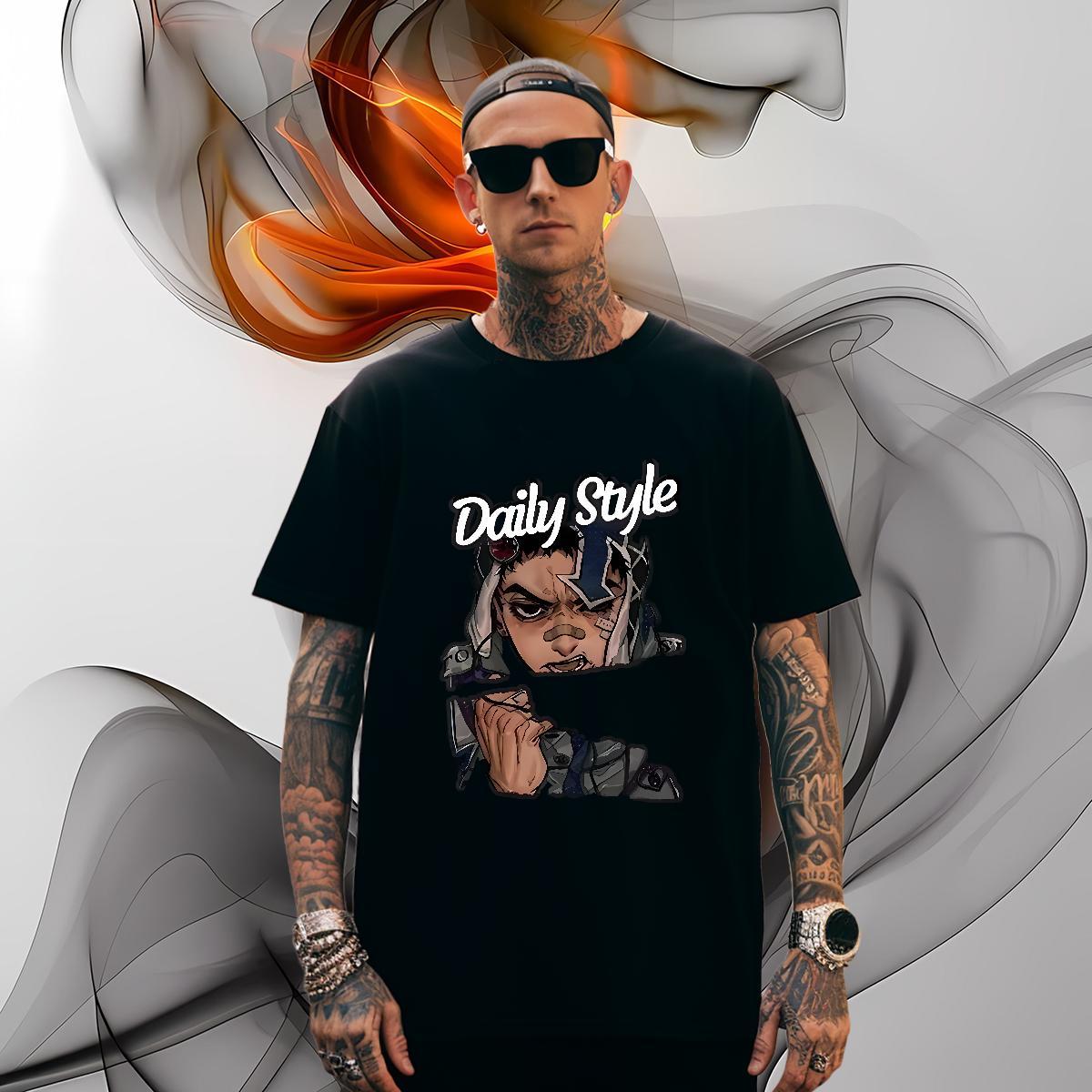 T shirt 230g Cotton portrait Casual Daily Wear Breathable Short Sleeve Asian Size Men Tees Factory Direct Loose Tshirts