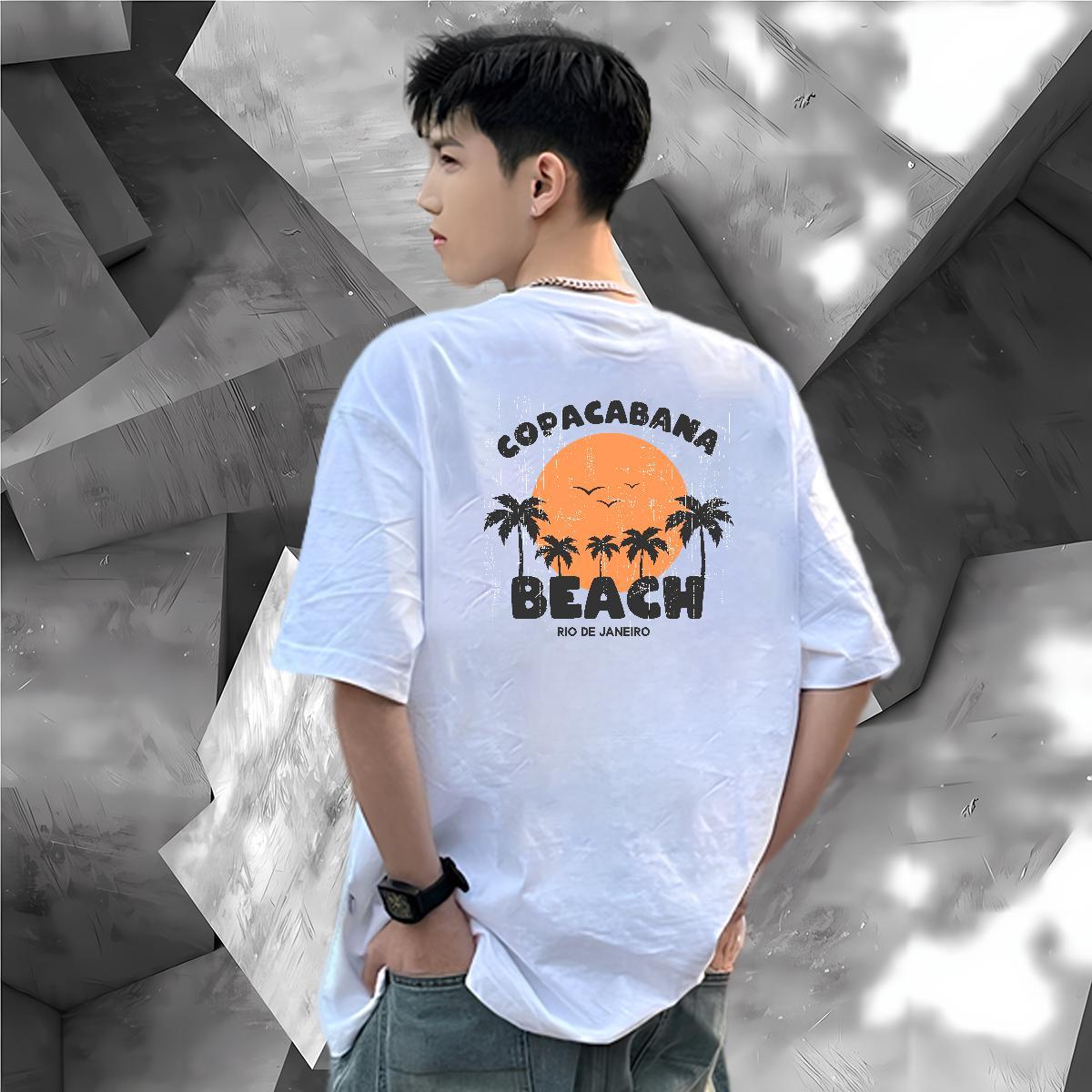 DIY Mens T Shirts 100% Cotton 230g tree Spring Summer Polos Pure Cotton Comfortable Tshirts Graphic