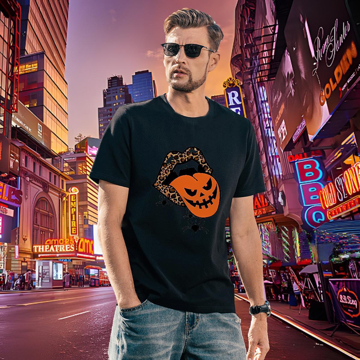 Loose Fit Tshirt for Man Woman 100% Cotton 230g halloween T-Shirts Daily Outfit Short Sleeve O-Neck Custom Anime DIY Tops Shirt