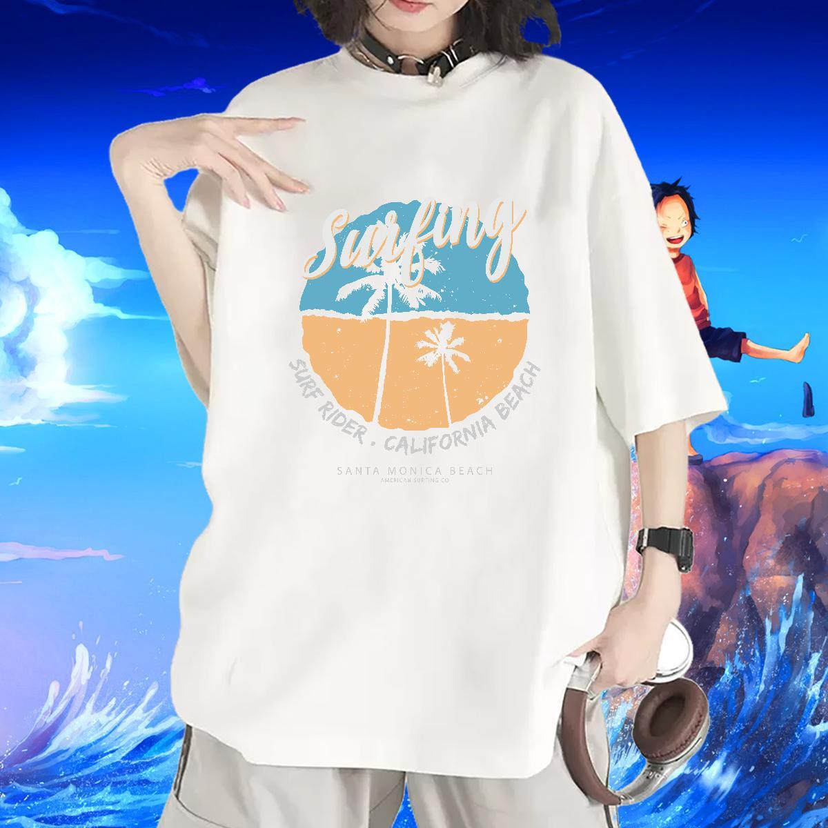 Wholesale Woman T Shirts Breathable Women Tshirts Cartoon Printing L-4XL tree Sport 230g 100% Cotton Factory Direct Wear