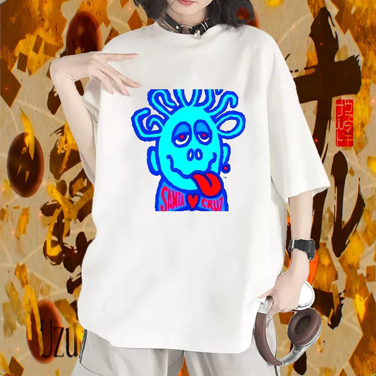 Brand Lady T shirt 230g Pure Cotton grimace Street Woman T Shirts Breathable Short Sleeve Custom Cartoon Clothings