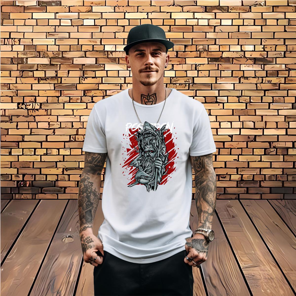 Casual New T Shirts Men 230g 100% Cotton Sport Tees Shirts O-Neck Short Sleeve High Quality Men Tops Tees Cartoon Printing L-4XL